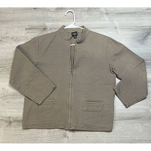 EILEEN FISHER‎ Boxy Zippered Tan Jacket Small Size